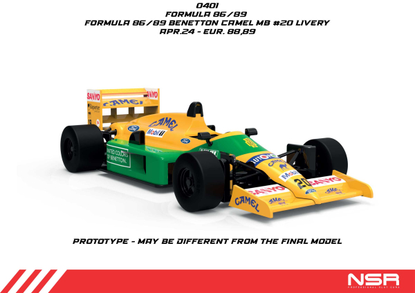 NSR Formula 86/89 Benetton Camel MB Nr. 20 Slotcar 1:32 0401IL